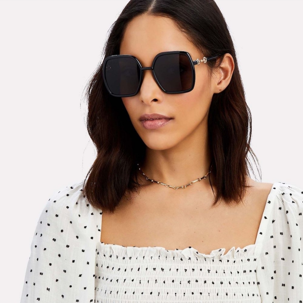 💯 - Authentic New GUCCIGrey Square Ladies SunglassesGG0890S 001 55